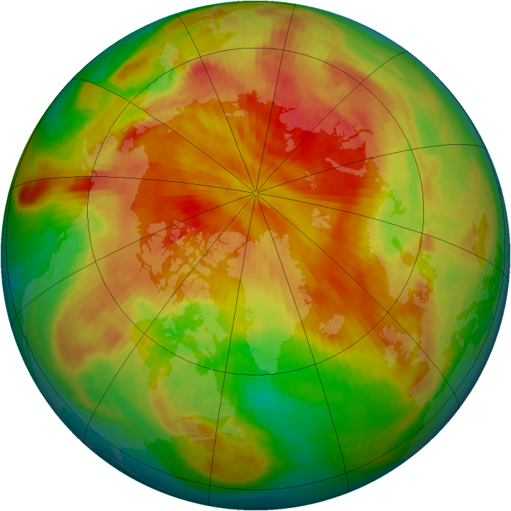 Arctic ozone map for 15 April 1999